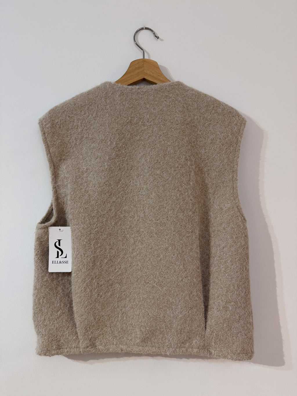 Chaleco suave de borrego beige