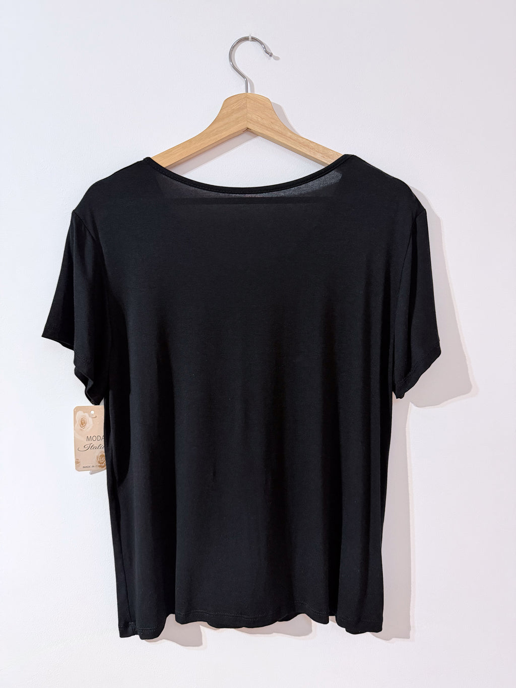 Camiseta básica fluida negra