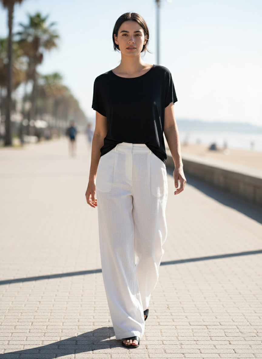 Camiseta básica fluida negra