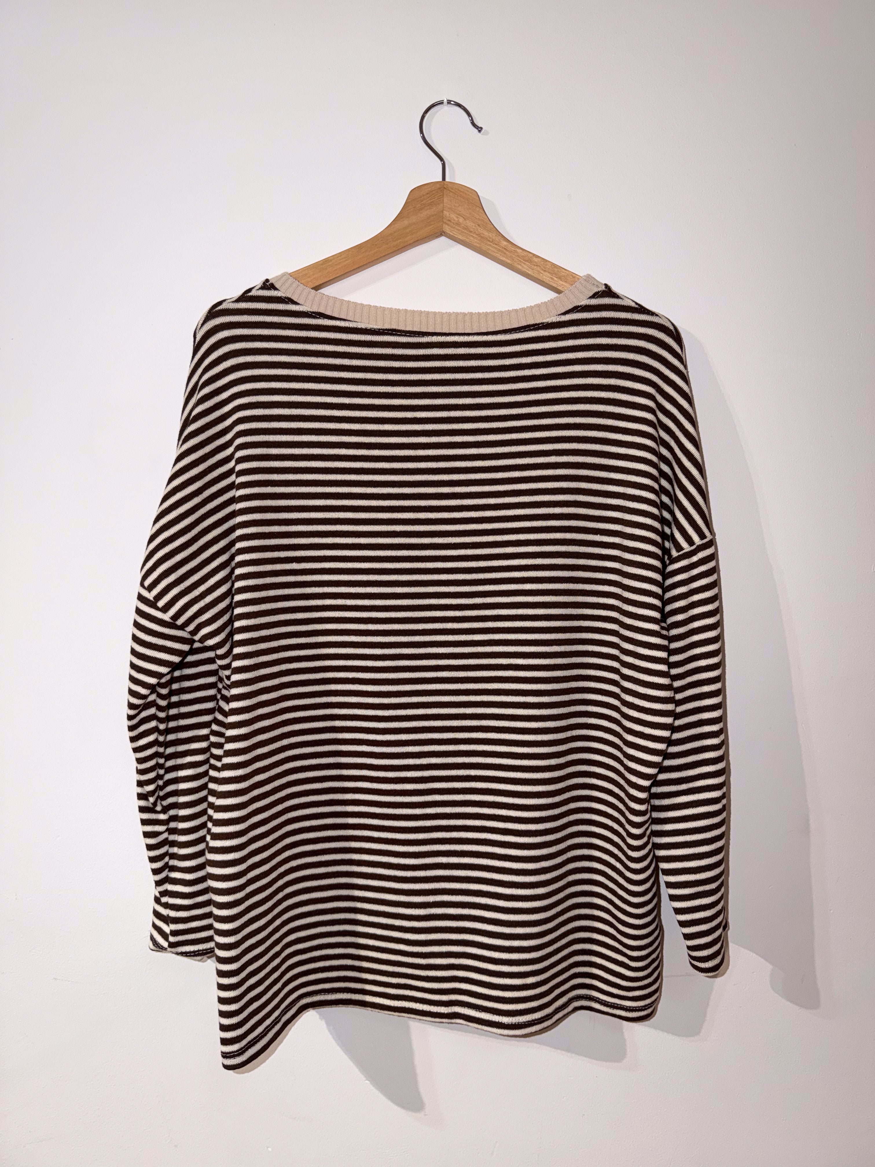 Jersey de rayas marrón y beige