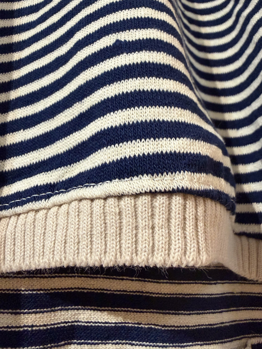 Jersey de rayas azul y beige