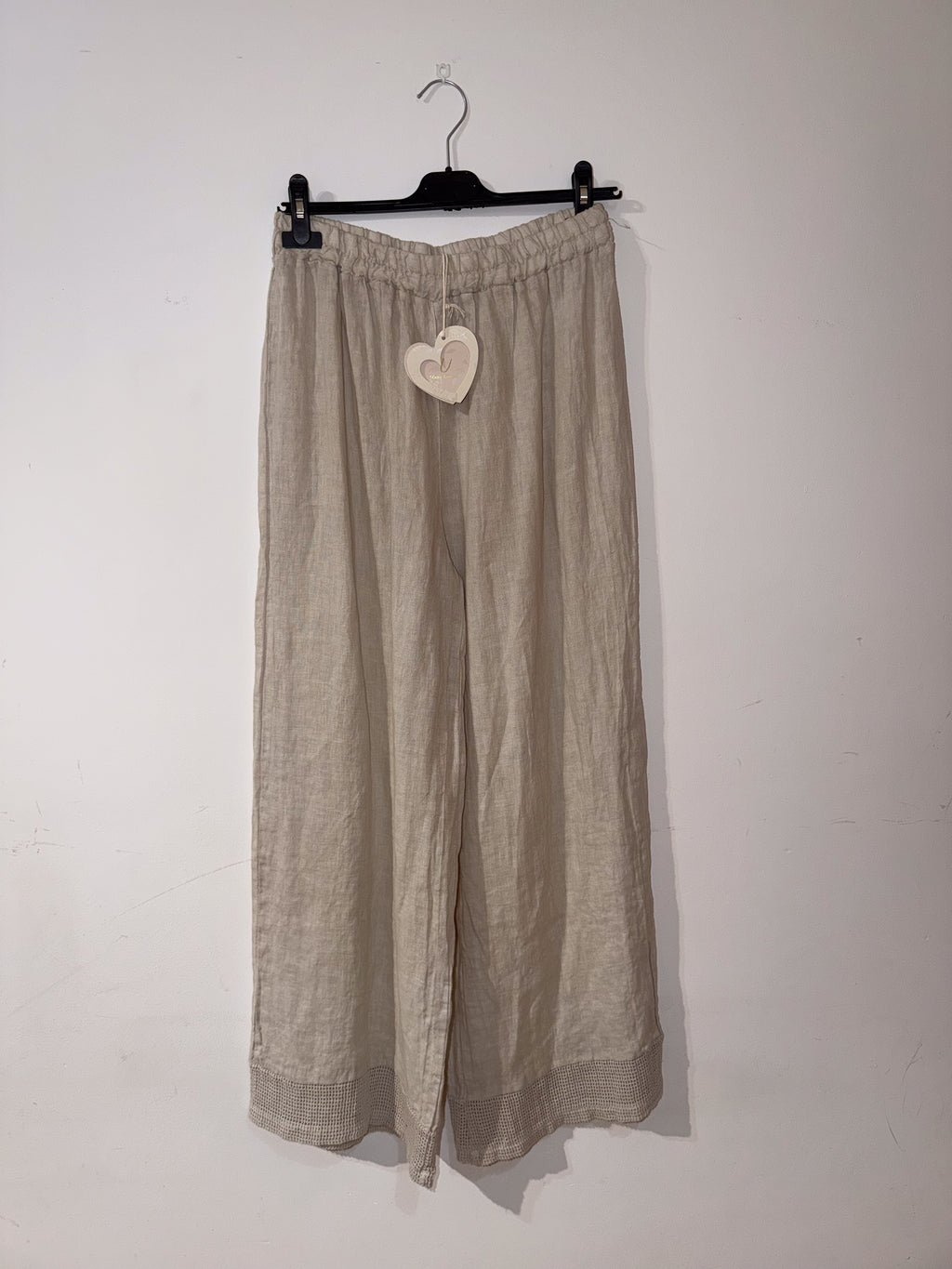 Pantalón de lino blanco roto